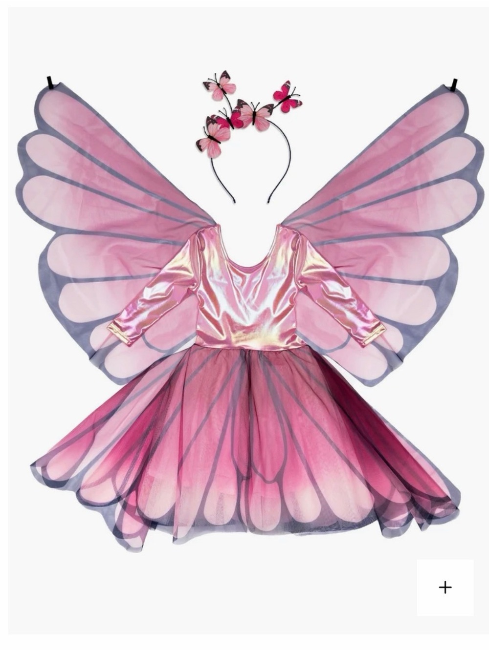 Girls' Shimmery Pink Butterfly Twirl Dress